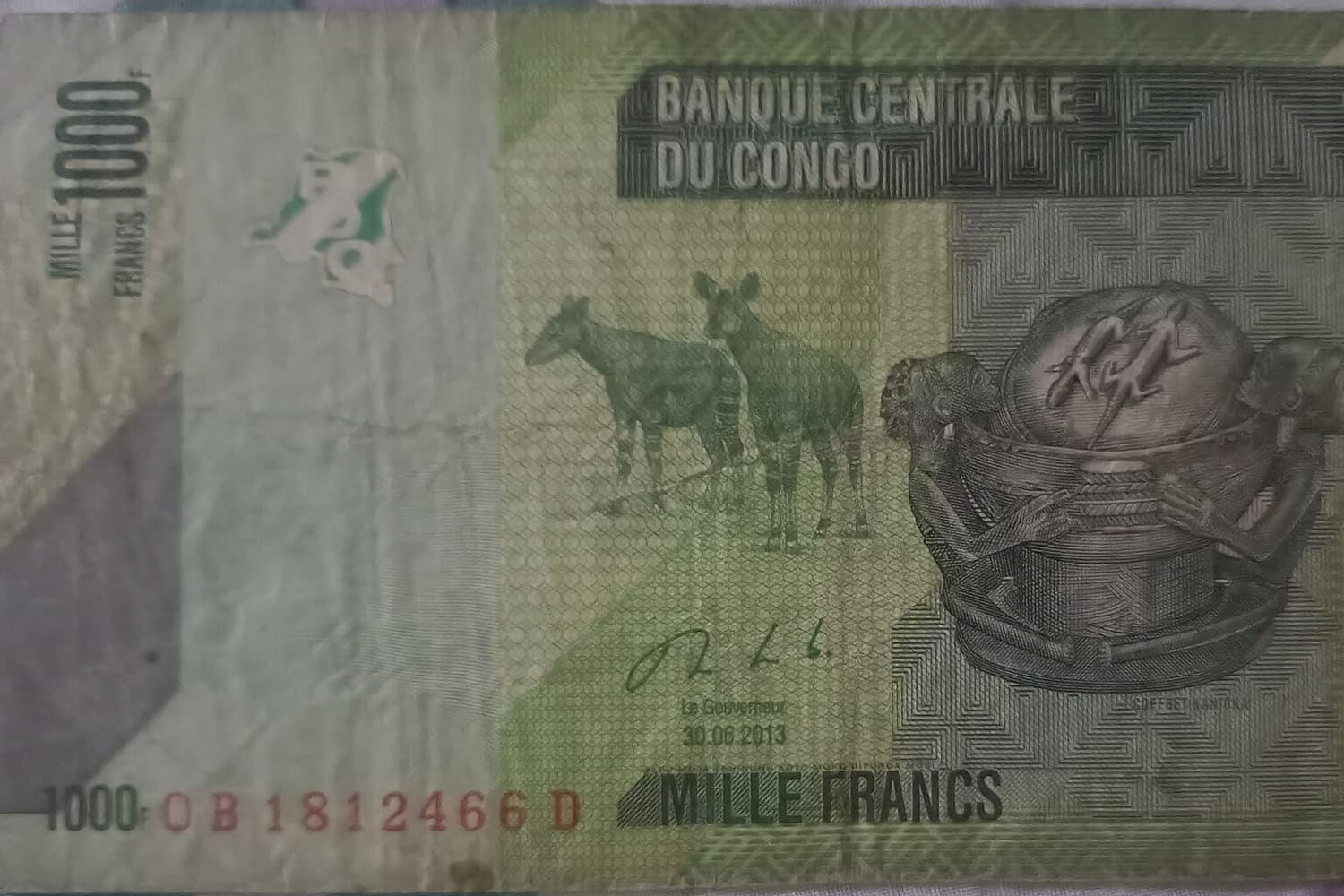 Billet de 1 000 francs congolais